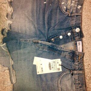 Zara Women's New Blue Denim Shorts